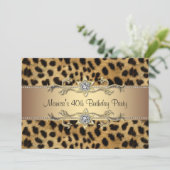 Leopard Print Vrouwen 40ste verjaardagsfeest Kaart (Staand voorkant)