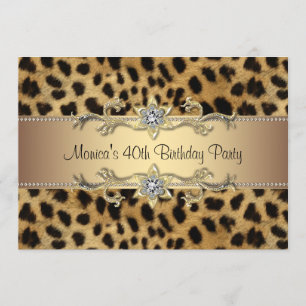 Leopard Print Vrouwen 40ste verjaardagsfeest Kaart