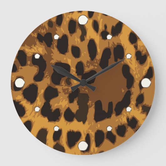 Leopard Print wandklok (Voorkant)