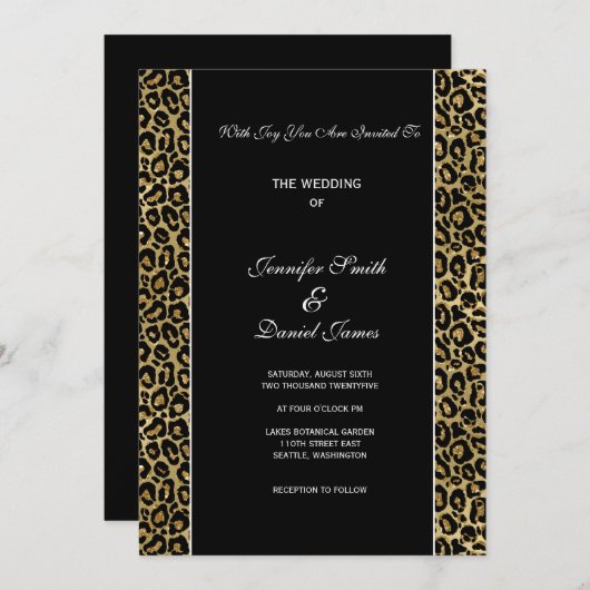 Leopard Print Wedding Invitation Kaart (Voorkant / Achterkant)