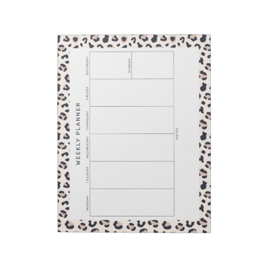 Leopard Print Weekly Planner Tearawy Notitieblok (Linkerzijde)