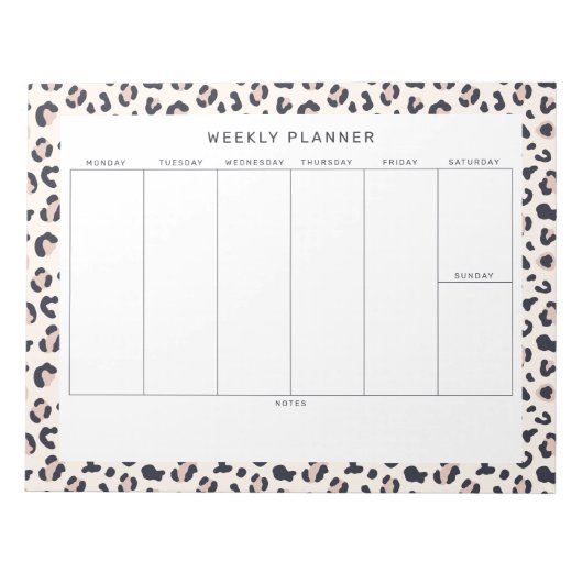Leopard Print Weekly Planner Tearawy Notitieblok (Voorkant)