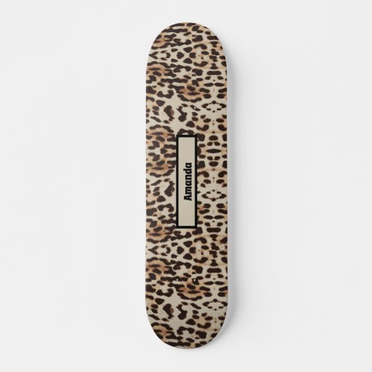 Leopard Print Wild Animal Custom Skateboard (Voorkant)