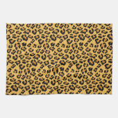 Leopard Print Wild Cat Patroon in natuurlijke kleu Theedoek (Horizontaal)