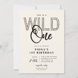 Leopard Print Wild One Birthday Kaart
