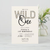 Leopard Print Wild One Birthday Kaart (Staand voorkant)