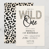 Leopard Print Wild One Birthday Kaart (Voorkant / Achterkant)