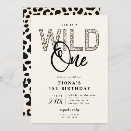 Leopard Print Wild One Birthday Kaart