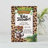 Leopard Print Wildlife Kitty Cat Baby shower š Kaart (Staand voorkant)