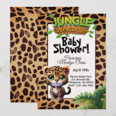 Leopard Print Wildlife Kitty Cat Baby shower š Kaart (Voorkant / Achterkant)