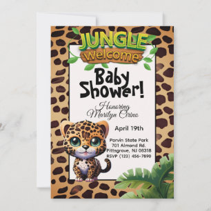 Leopard Print Wildlife Kitty Cat Baby shower 🐆 Kaart