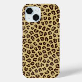 Leopard Print Wildlife Patroon iPhone 15 Case