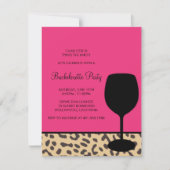 leopard print wine bachelorette kaart (Voorkant)