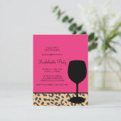 leopard print wine bachelorette kaart (Staand voorkant)