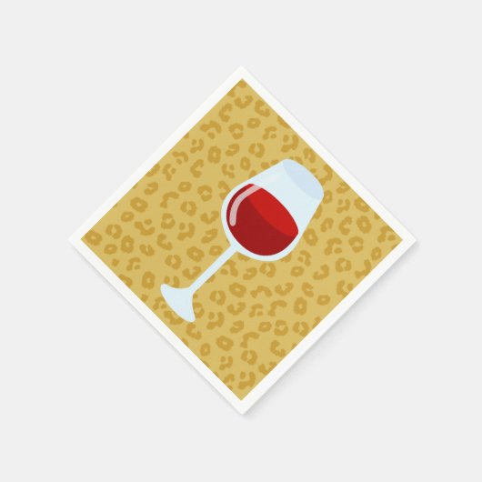 Leopard Print Wine Glass Servetten (Hoek)