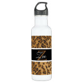 Leopard Print Z monogram initiaal Water Fles (Voorkant)