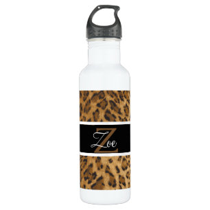 Leopard Print Z monogram initiaal Water Fles