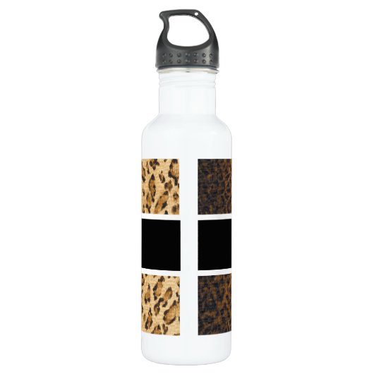 Leopard Print Z monogram initiaal Water Fles (Achterkant)