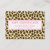 Leopard Print Zakelijk Cadeaubon Visitekaartje (Voorkant)