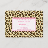 Leopard Print Zakelijk Cadeaubon Visitekaartje (Achterkant)