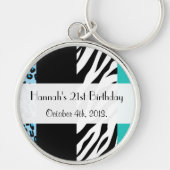 Leopard Print, Zebra Print, Animal Print, Birthday Sleutelhanger (Voorkant)