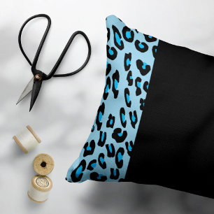 Leopard Print, Zebra Print, Animal Print, Blue Accent Kussen