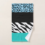 Leopard Print, Zebra Print, Animal Print, Blue Bad Handdoek (Handdoek)