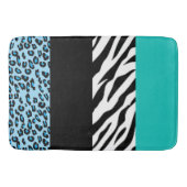 Leopard Print, Zebra Print, Animal Print, Blue Badmat (Voorkant)
