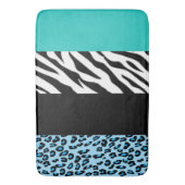 Leopard Print, Zebra Print, Animal Print, Blue Badmat (Voorkant Verticaal)