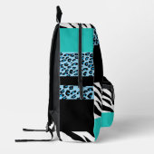 Leopard Print, Zebra Print, Animal Print, Blue Bedrukte Rugzak (Links)