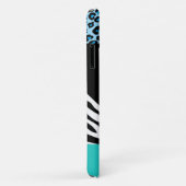 Leopard Print, Zebra Print, Animal Print, Blue Case-Mate iPhone Case (Achterkant/rechts)