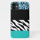 Leopard Print, Zebra Print, Animal Print, Blue Case-Mate iPhone Case (Achterkant)