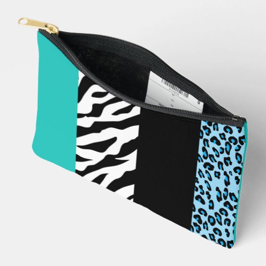 Leopard Print, Zebra Print, Animal Print, Blue Etui (Open)