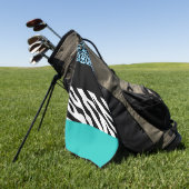 Leopard Print, Zebra Print, Animal Print, Blue Golfhanddoek (Groen)