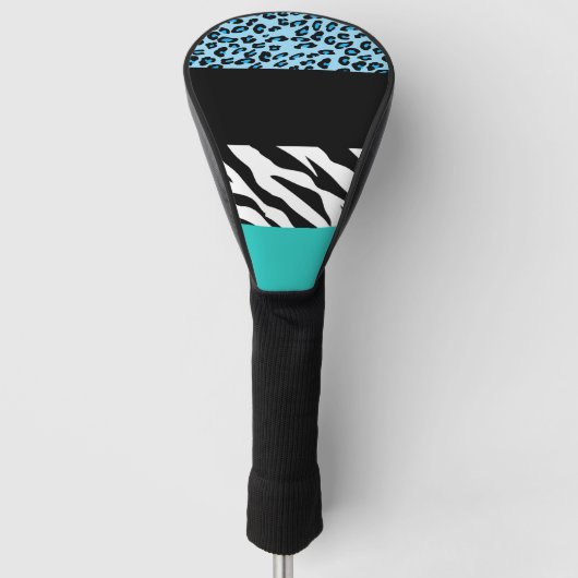 Leopard Print, Zebra Print, Animal Print, Blue Golfheadcover (Voorkant)
