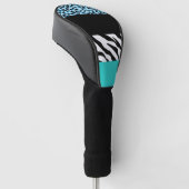 Leopard Print, Zebra Print, Animal Print, Blue Golfheadcover (Schuin)