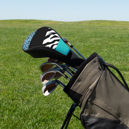 Leopard Print, Zebra Print, Animal Print, Blue Golfheadcover (Insitu)