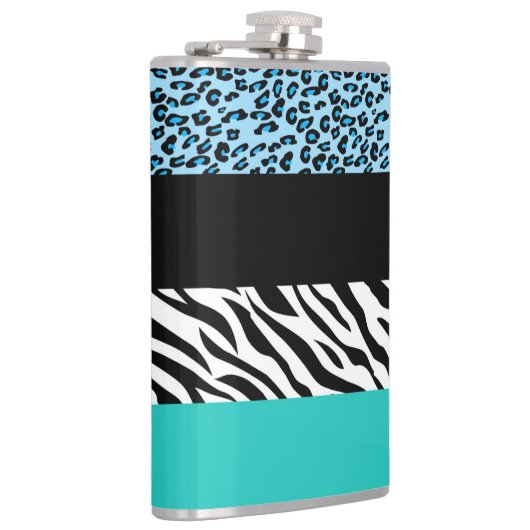 Leopard Print, Zebra Print, Animal Print, Blue Heupfles (Rechts)