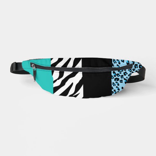 Leopard Print, Zebra Print, Animal Print, Blue Heuptasje (Voorkant)