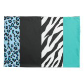 Leopard Print, Zebra Print, Animal Print, Blue Kussensloop (Achterkant)