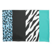 Leopard Print, Zebra Print, Animal Print, Blue Kussensloop (Voorkant)