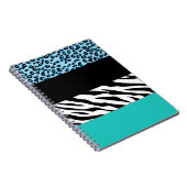 Leopard Print, Zebra Print, Animal Print, Blue Notitieboek (Rechterzijde)