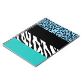 Leopard Print, Zebra Print, Animal Print, Blue Notitieboek (Linkerzijde)