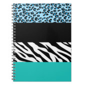 Leopard Print, Zebra Print, Animal Print, Blue Notitieboek (Voorkant)