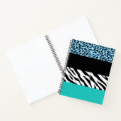Leopard Print, Zebra Print, Animal Print, Blue Notitieboek (Binnen)