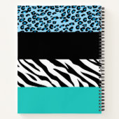 Leopard Print, Zebra Print, Animal Print, Blue Notitieboek (Achterkant)