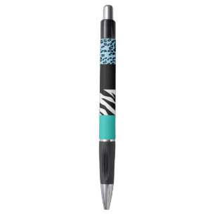 Leopard Print, Zebra Print, Animal Print, Blue Pen