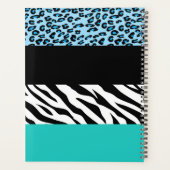 Leopard Print, Zebra Print, Animal Print, Blue Planner (Achterkant)
