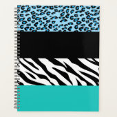 Leopard Print, Zebra Print, Animal Print, Blue Planner (Voorkant)