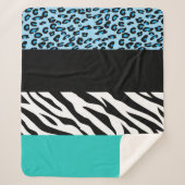 Leopard Print, Zebra Print, Animal Print, Blue Sherpa Deken (Voorkant)